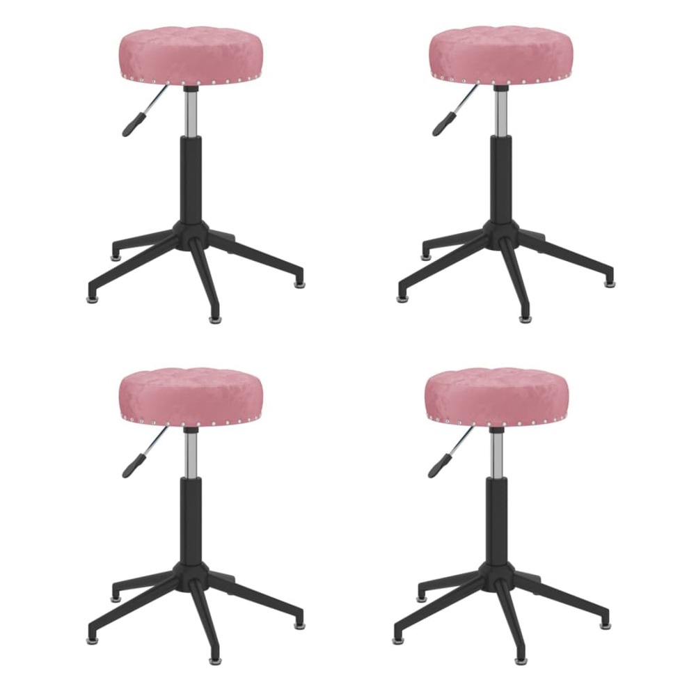 Chaises pivotantes de salle à manger 4 pcs rose velours