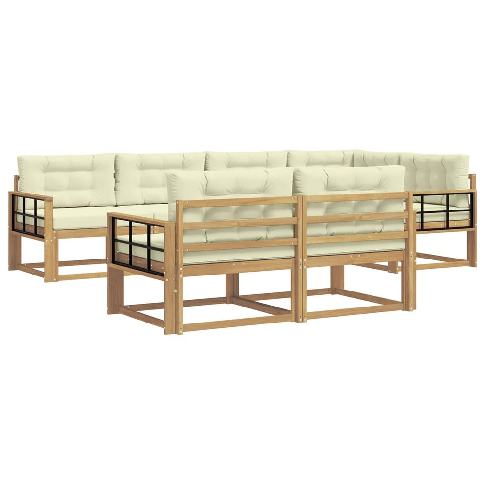 Ensemble de canapés d'extérieur 6 pc blanc et crème polyester