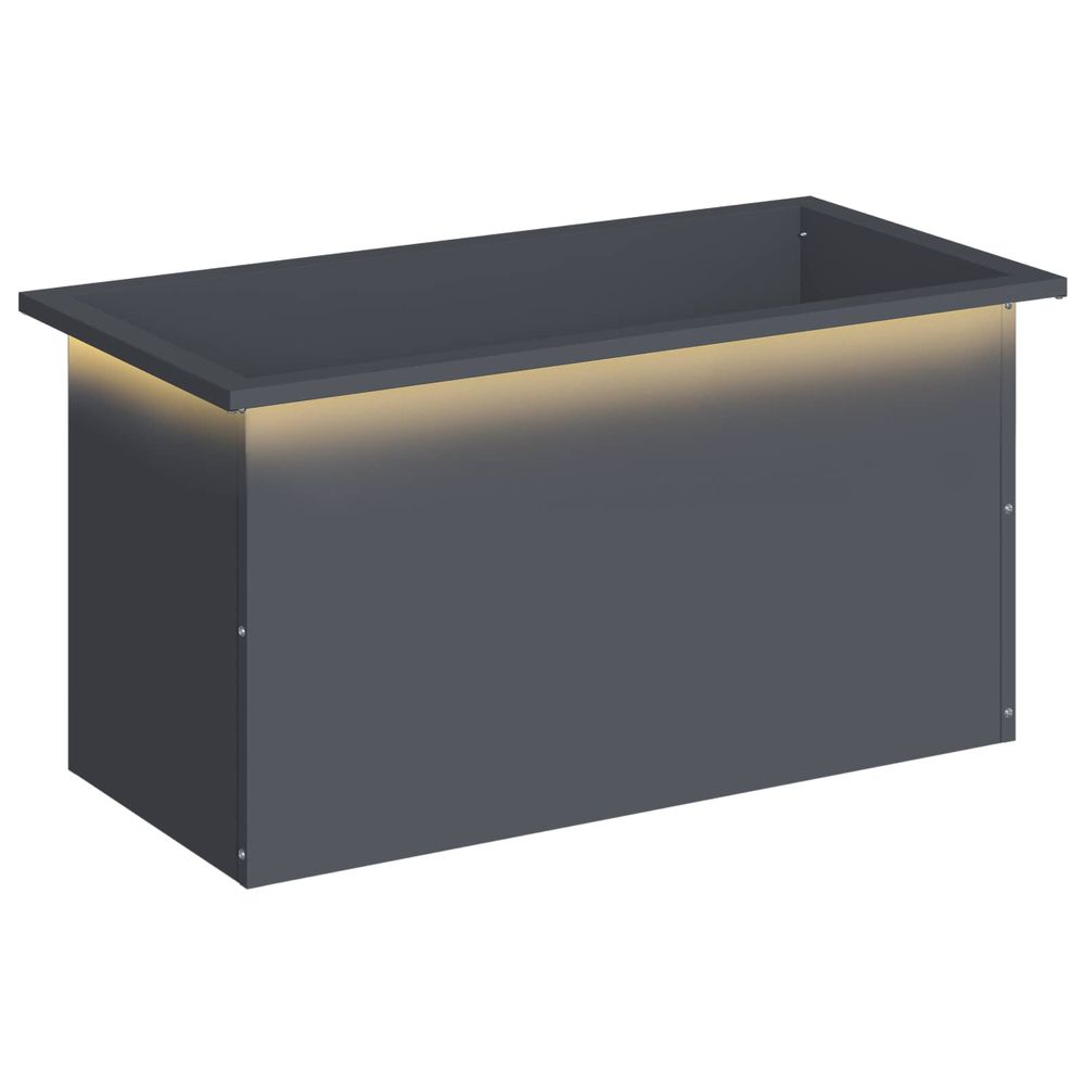 Jardinière d'extérieur de jardin avec led anthracite 40 x 80 x 40 cm acier