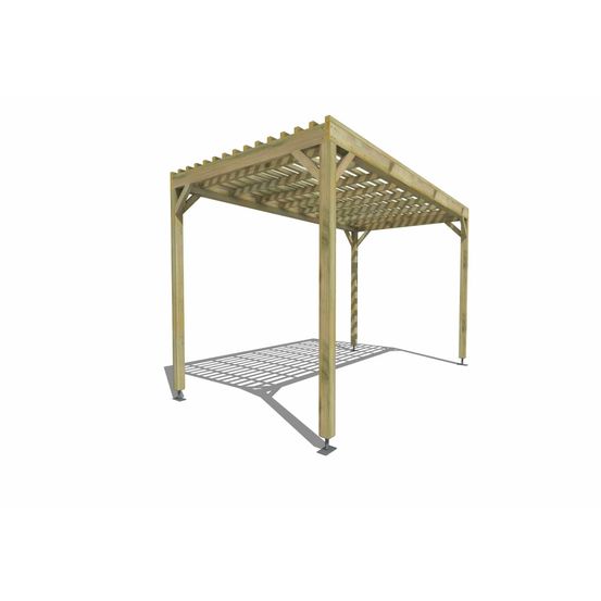 Pergola bois • 4m x 2m • indépendante • sens profondeur • lattage bois • livraison comprise