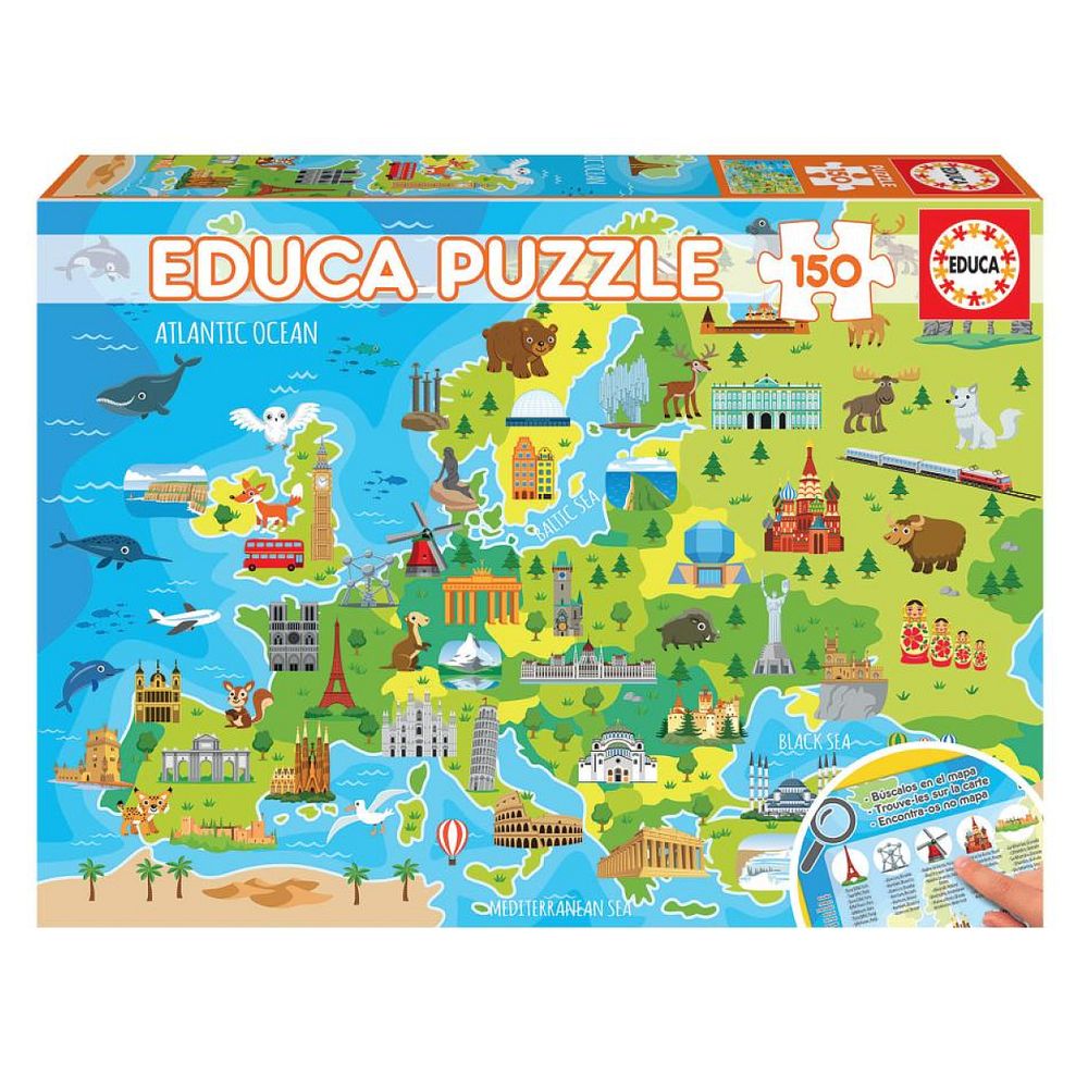 Puzzle 150 pcs carte d'europe