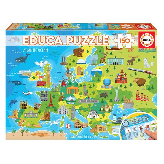 Puzzle 150 pcs carte d'europe