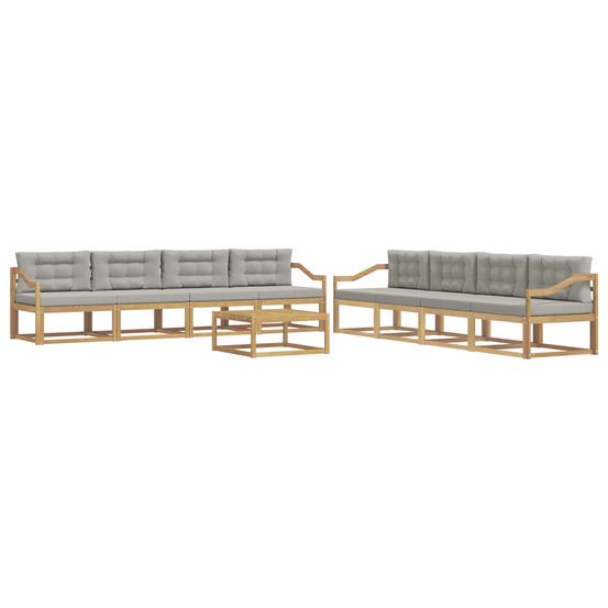 Ensemble de canapés d'extérieur 9 pc blanc et gris clair