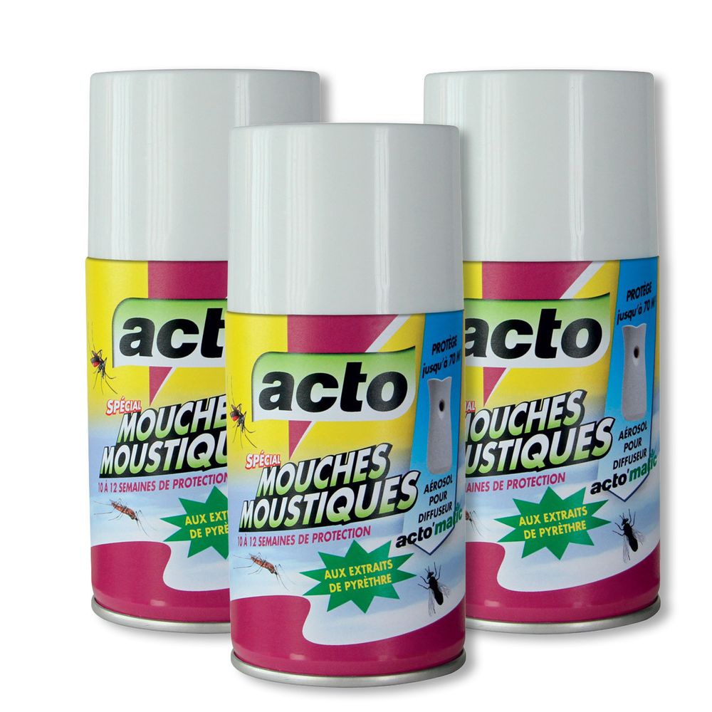Lot de 3 recharges acto'matic 250 ml - une saison complète de protection