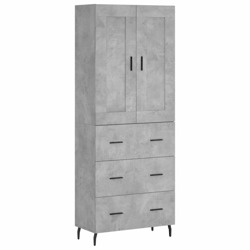 Buffet bahut commode armoire meuble de rangement organisateur cuisine salle de séjour salon haut 69,5 x 34 x 180 cm bois d'in