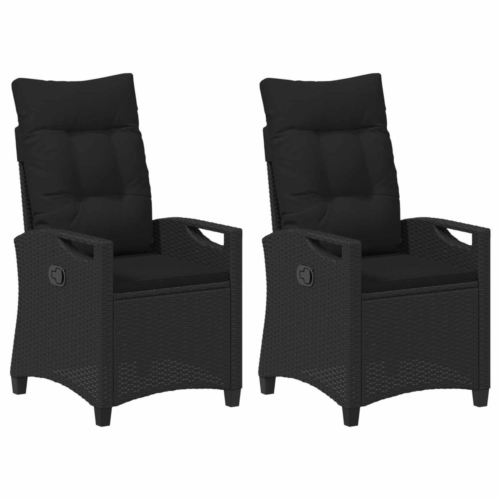 Chaise de jardin 2 pc noir acier et polyester