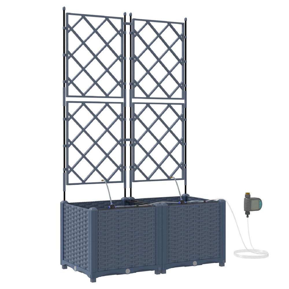 Cache-pot de jardin 2 pc gris 80 x 40 x 142 cm pp