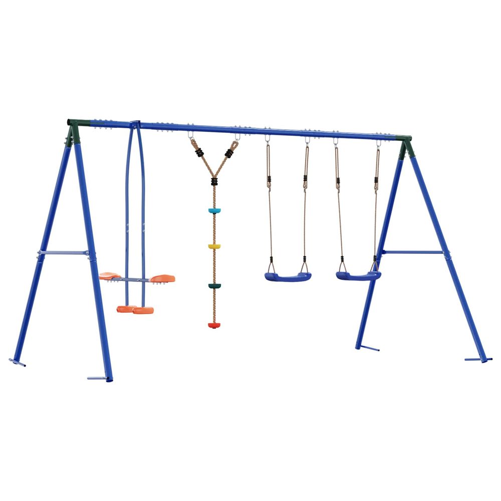 Ensemble de balançoires d'extérieur multicolore acier et pe