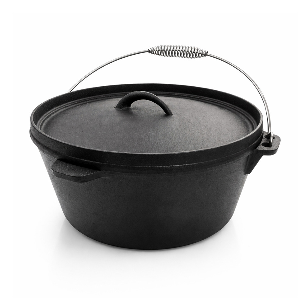 Cocotte en fonte dutch oven patton pour barbecue - 6l