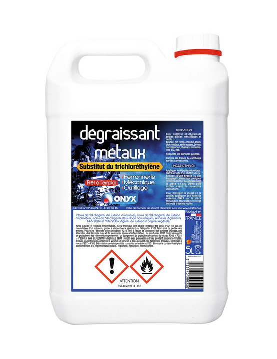 Dégraissant métaux bidon 5 litres - onyx