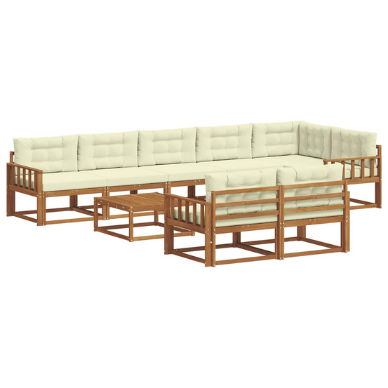 Ensemble de canapés d'extérieur 9 pcs naturel et crème