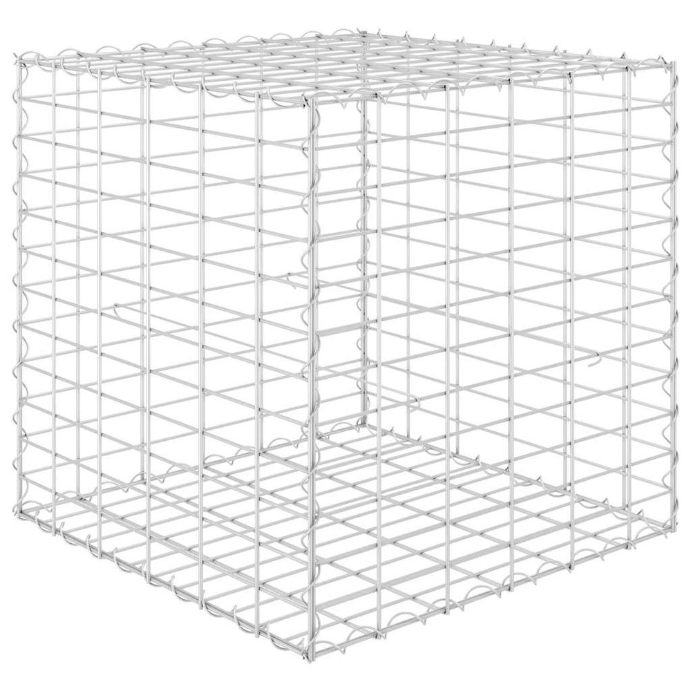 Lit surélevé cube à gabion fil d'acier 60x60x60 cm