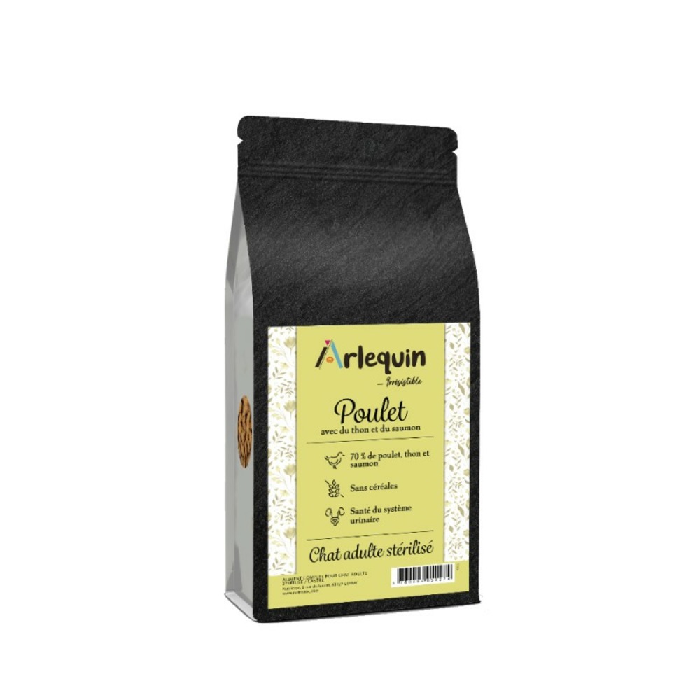 Croquette chat sterilise superfood arlequin irresistible poulet thon saumon 5kg