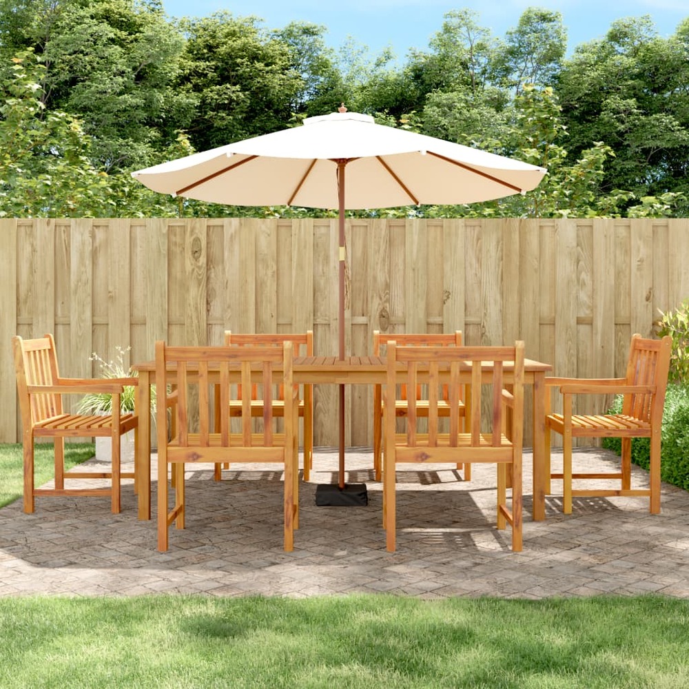 Ensemble à manger de jardin 7 pcs bois d'acacia solide