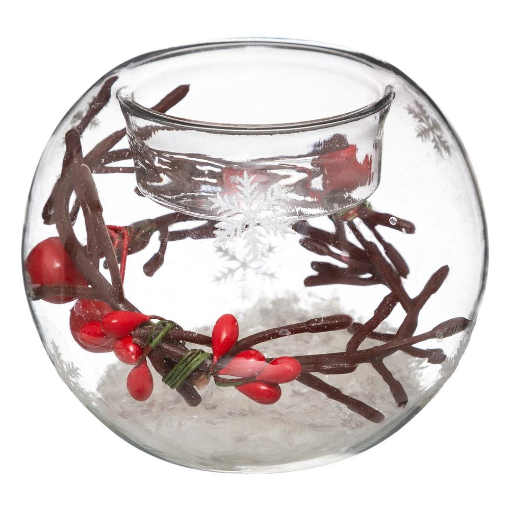 Photophore boule décoré verre