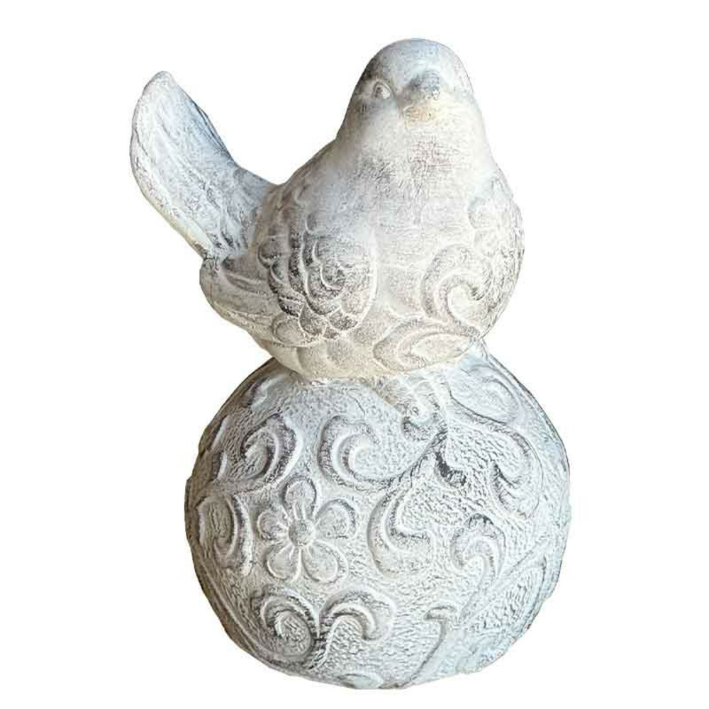 Statuette ciment le chant de l'oiseau 14x14x26cm