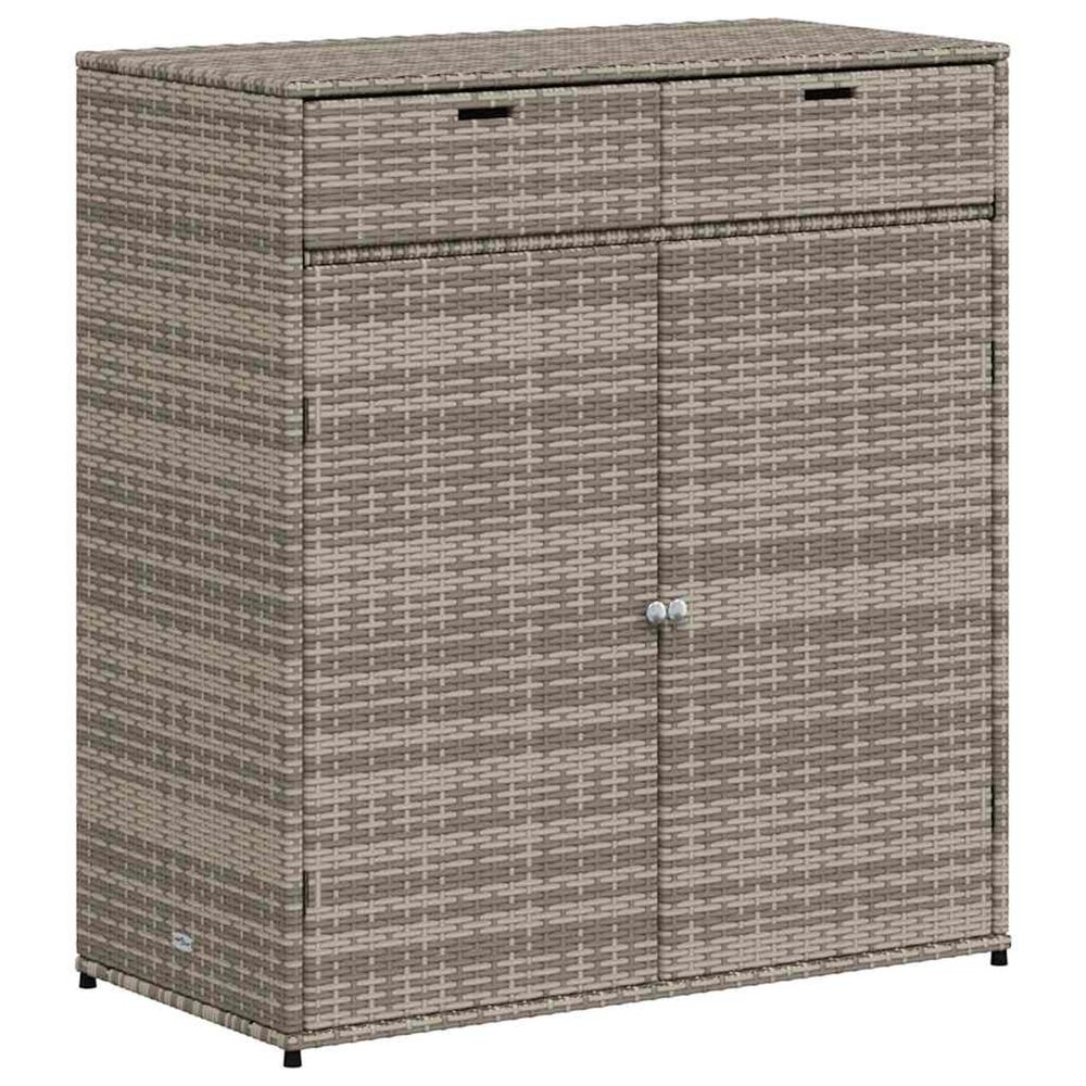 Armoire de rangement de jardin gris 105x55x113cm résine tressée