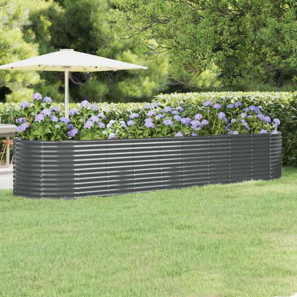 Carré potager acier galvanisé xxl pour jardin 396cm anthracite