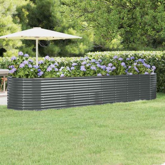 Carré potager acier galvanisé xxl pour jardin 396cm anthracite