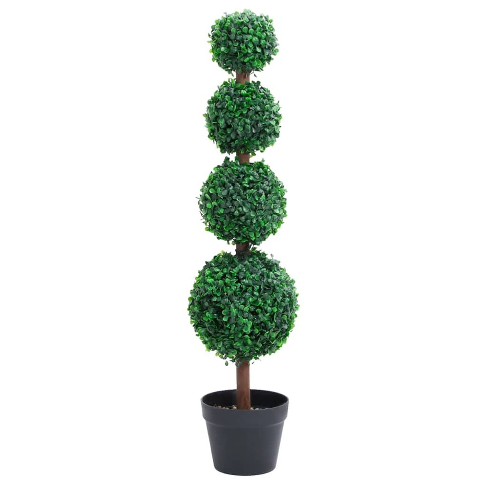 Plante de buis artificiel avec pot forme de boule vert 90 cm