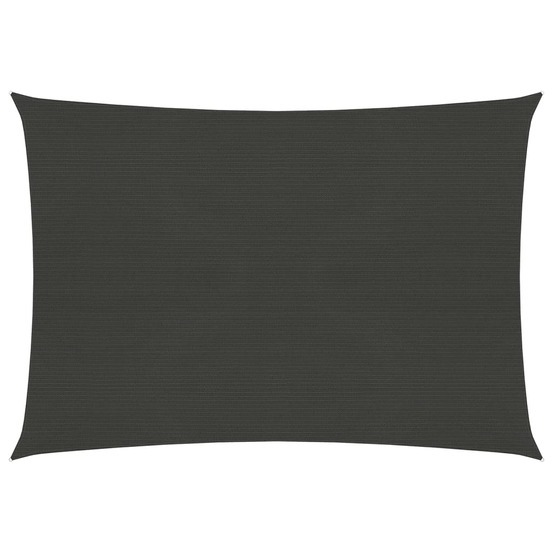 Voile toile d'ombrage parasol 160 g/m² pehd 6 x 7 m anthracite