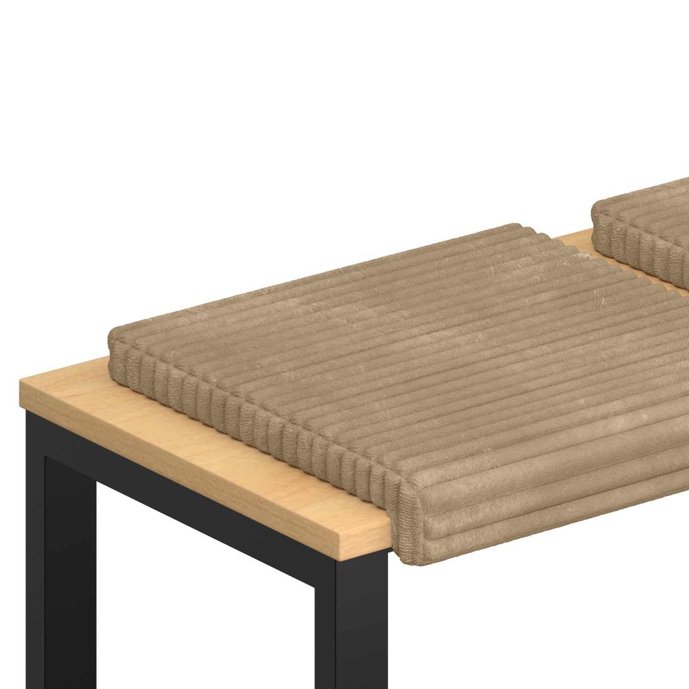 Coussin de banc 2 pc velours côtelé en peluche taupe