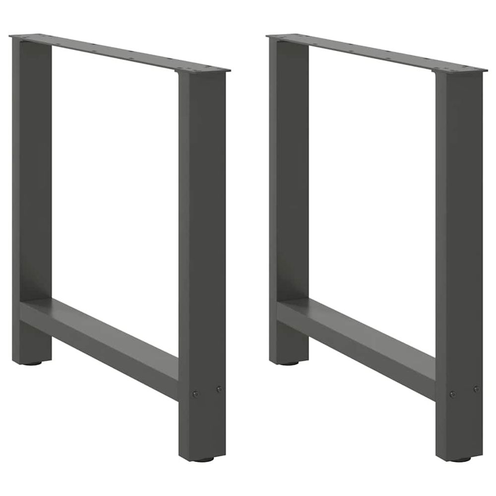 Pieds de table à manger anthracite 2 pièces 70 x (72-73) cm acier