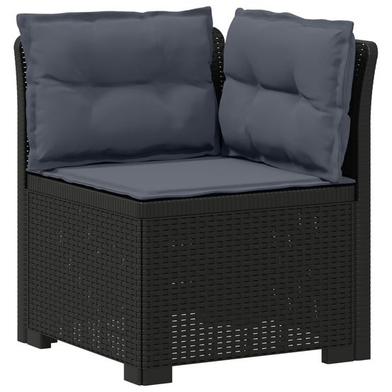 Canapé de jardin 1 place avec coussins look rotin pp anthracite
