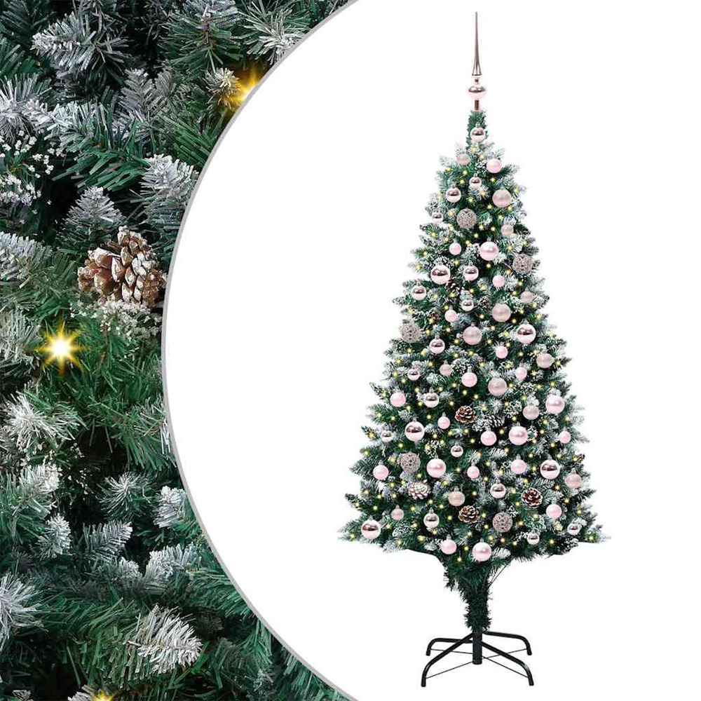 Sapin de noël artificiel vert 180 cm pvc, acier et plastique