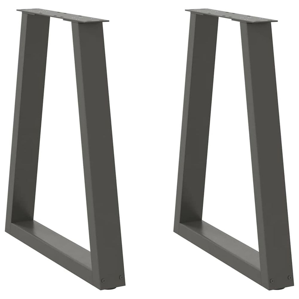 Pieds de table à manger en v 2 pièces anthracite 60 x (72-73,3) cm acier