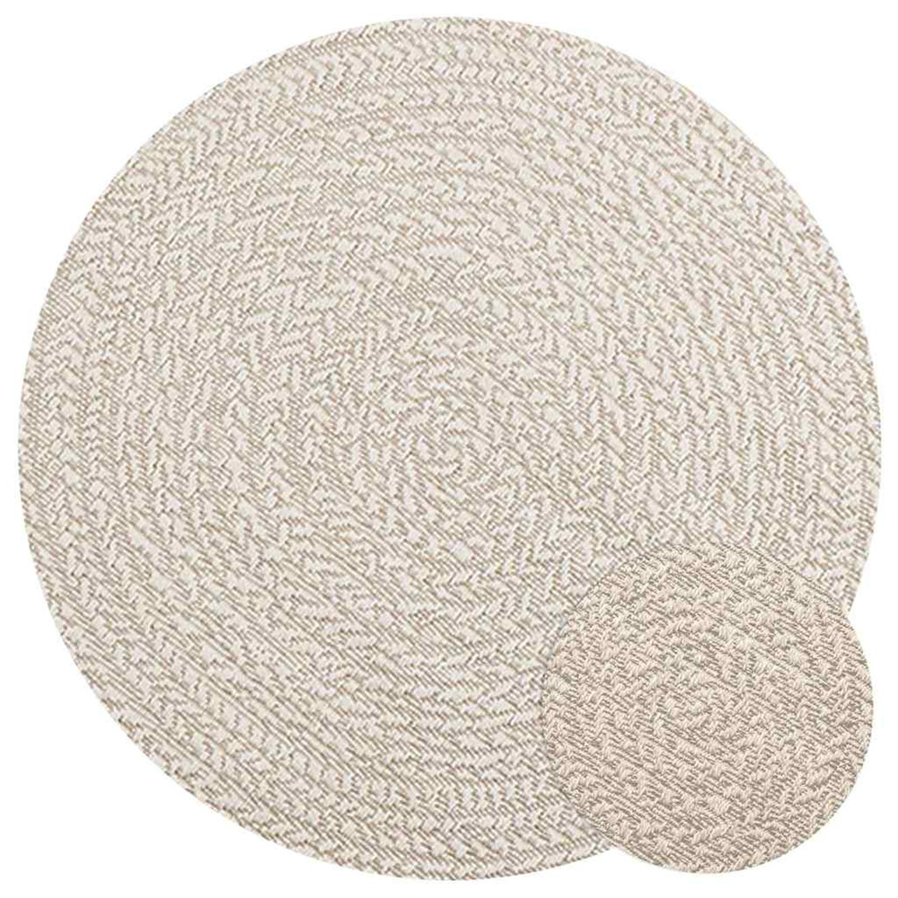 Tapis zizur crème ø 90 cm aspect de jute intérieur et extérieur