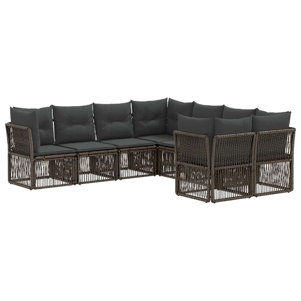 Ensemble de canapé de jardin 8 pc 8-nombre de places gris