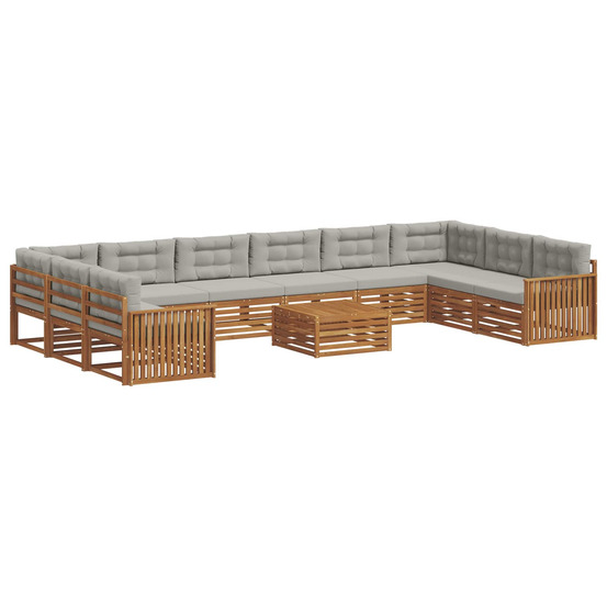 Ensembles de canapés avec coussin 11 pcs gris naturel et clair