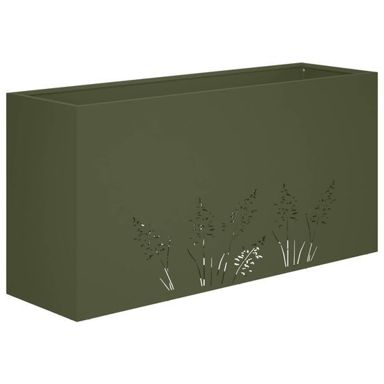Cache-pot de jardin vert olive 100 x 30 x 49 cm