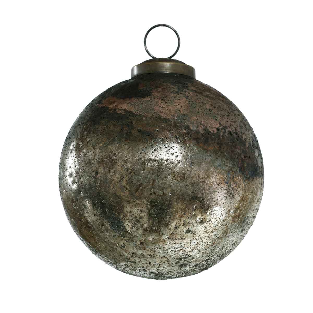 Ptmd boule de noël eward - 10x10x11 cm - verre - argent