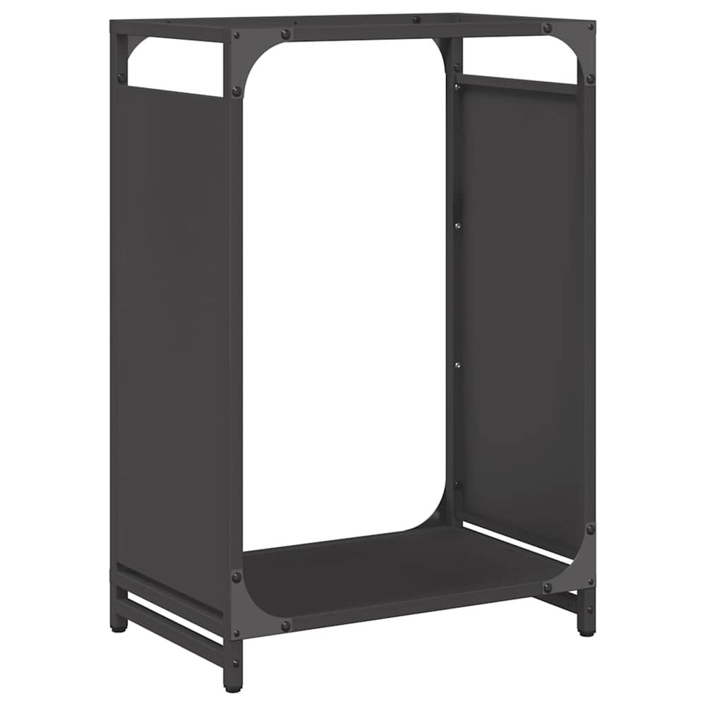 Portant de bois chauffage noir 44x28x65 cm