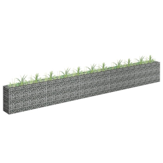 Lit surélevé à gabion acier galvanisé 450x30x60 cm