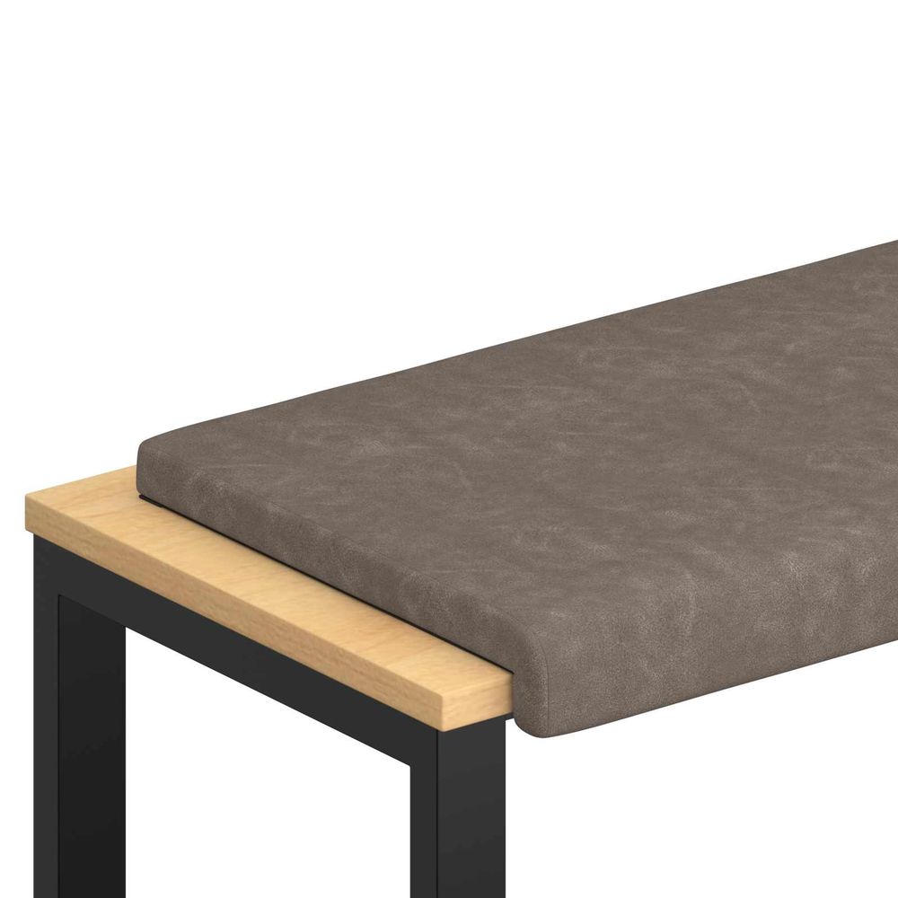 Coussin de banc simili cuir gris profondeur 35 cm