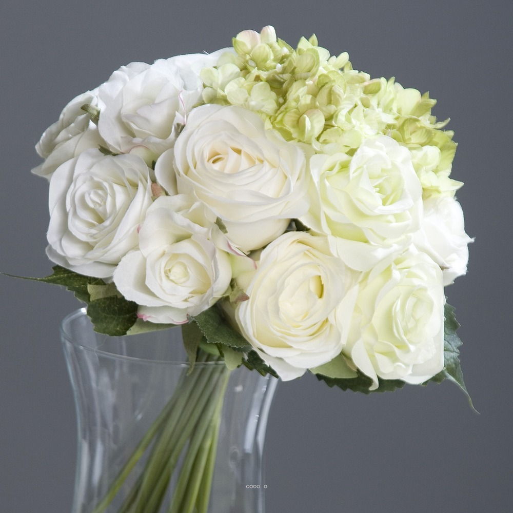 Bouquet de Roses et Hortensias artificielles