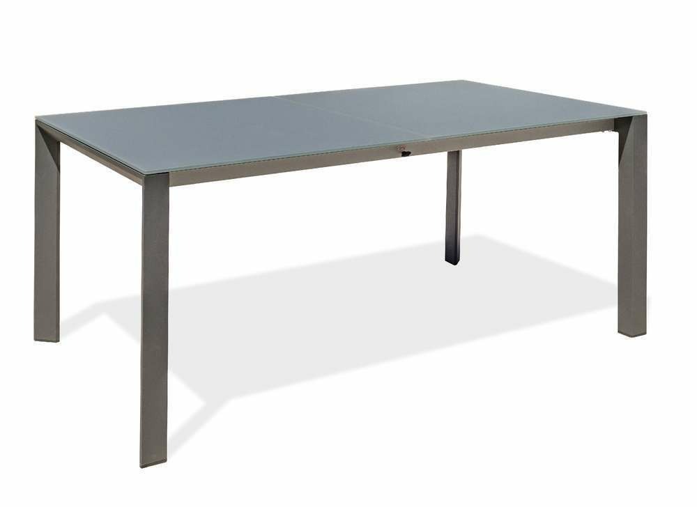 Table de jardin honfleur en aluminium plateau verre et hpl