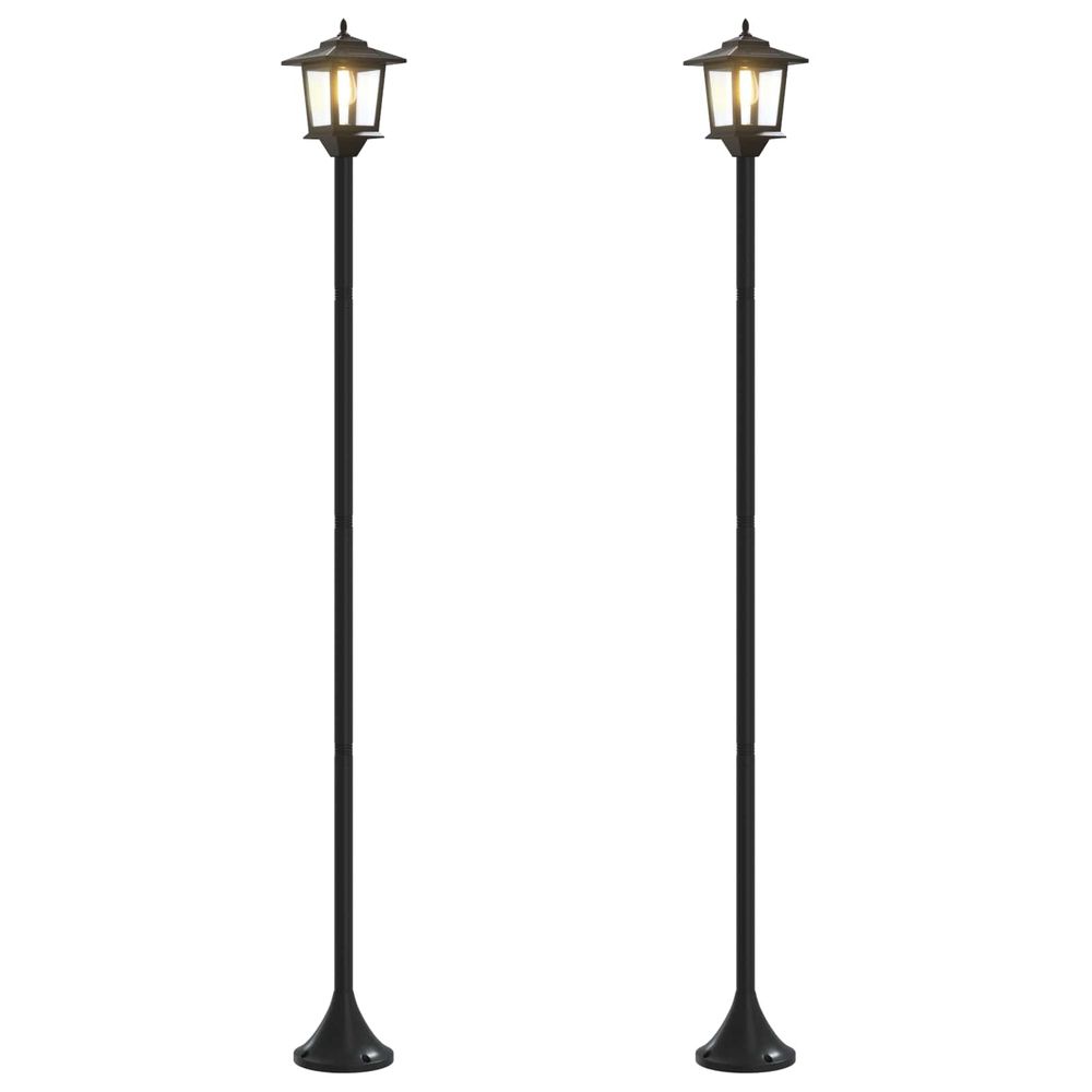 Ensemble de lampadaires 2 pc noir 16 x 16 x 156 cm