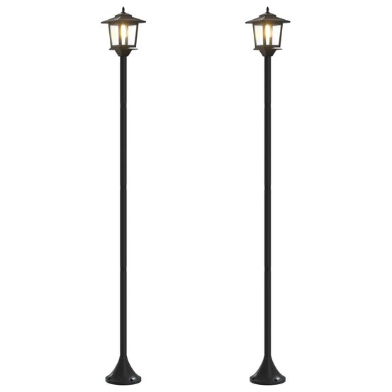 Ensemble de lampadaires 2 pc noir 16 x 16 x 156 cm