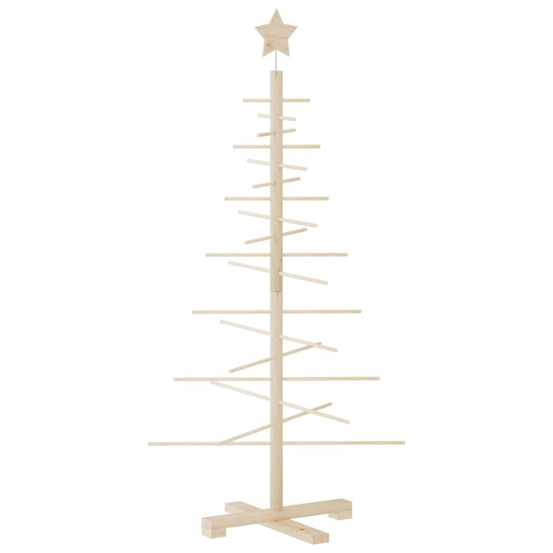Arbre de noël en bois pour décoration 125 cm bois massif de pin