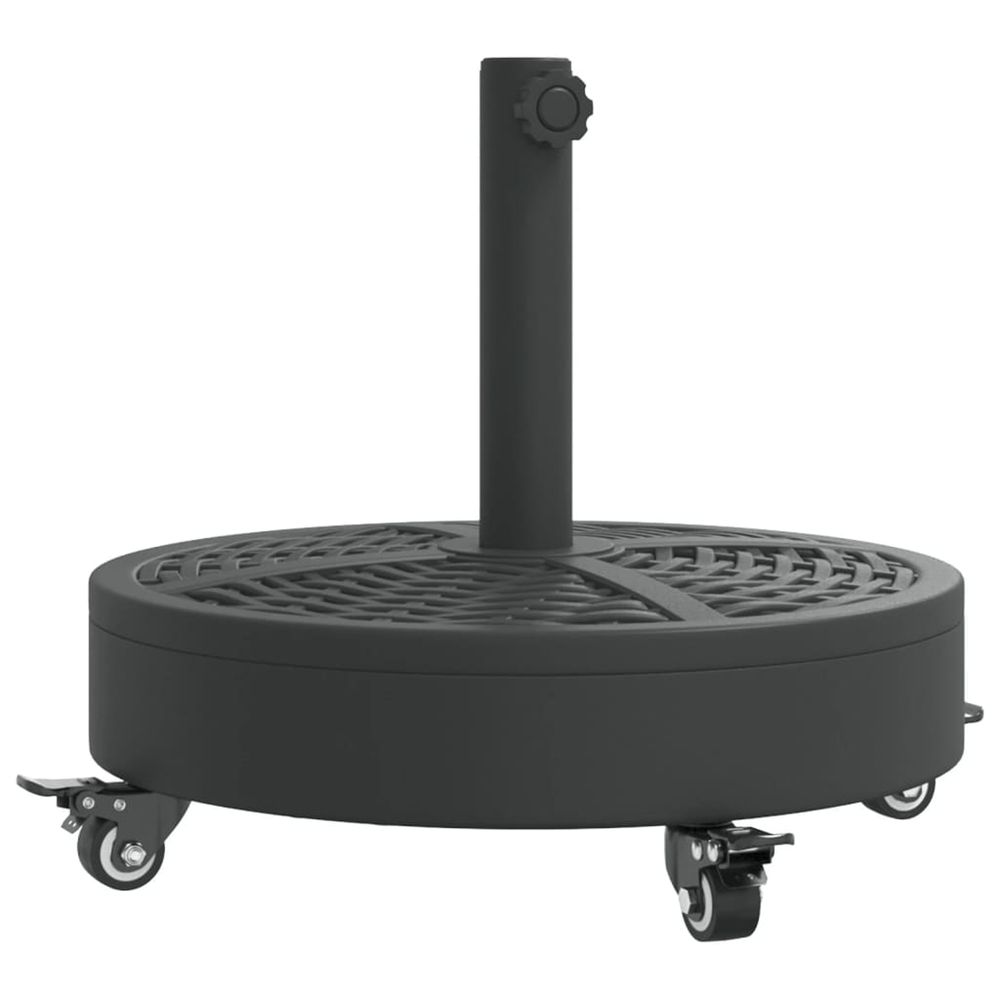 Base de parasol avec roues pour mâts ø38 / 48 mm 27 kg rond