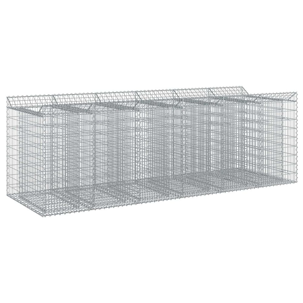 Lit surélevé gabion 3 pc 300 x 100 x 100 cm acier galvanisé