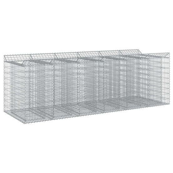 Lit surélevé gabion 3 pc 300 x 100 x 100 cm acier galvanisé