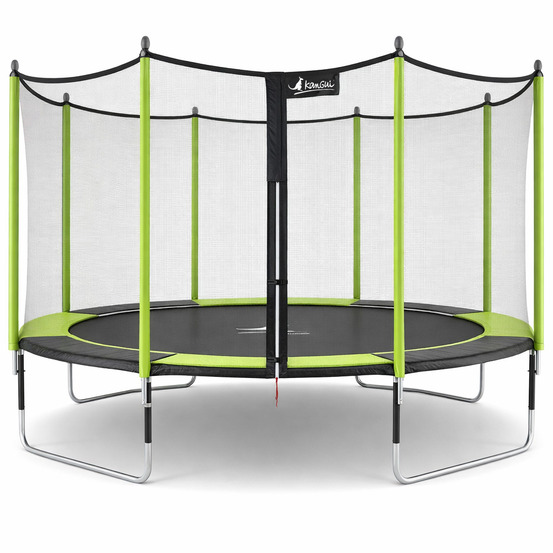 Kangui - trampoline de jardin 365 cm + filet de sécurité jumpi vert/noir 360