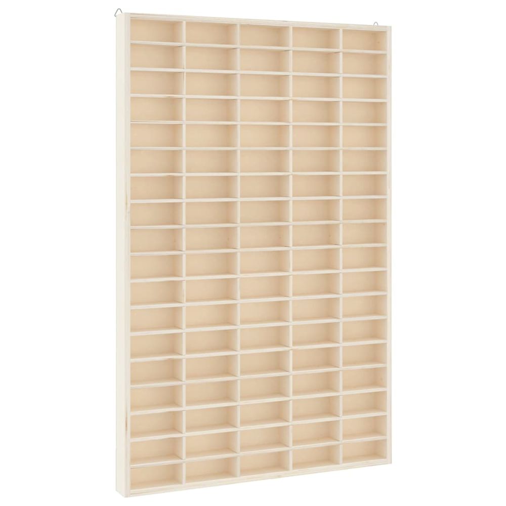 Vitrine de collection en bois avec 90 compartiments 50,5 x 4,5 x 79 cm