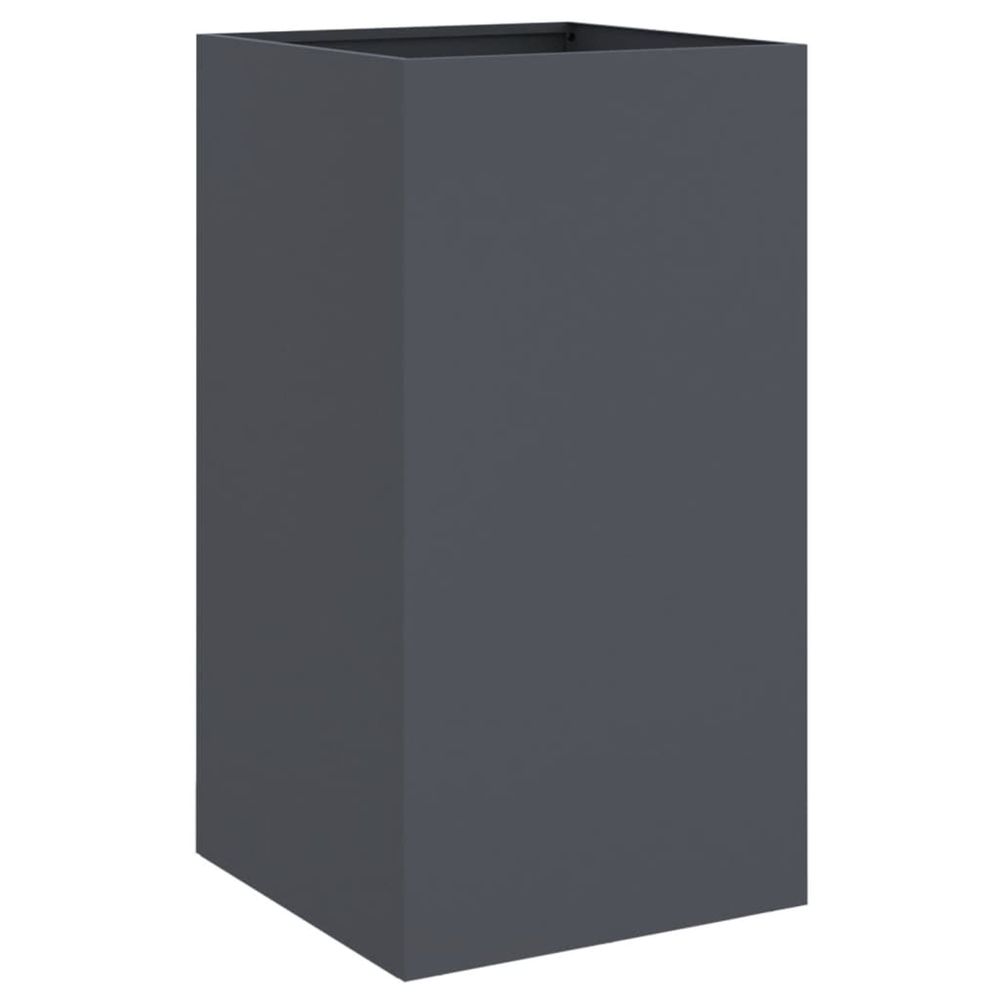 Jardinière d'extérieur anthracite 42x38x75 cm acier