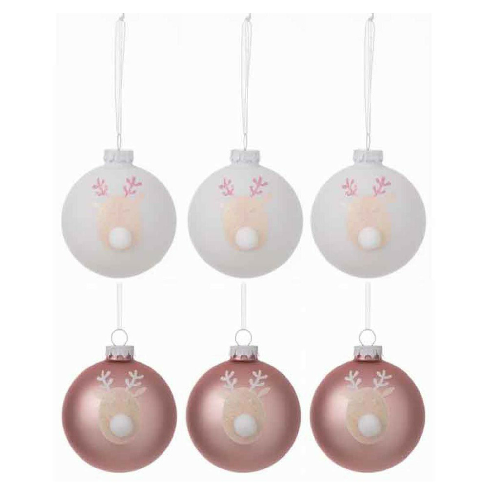 Lot de 6 boules de noël 